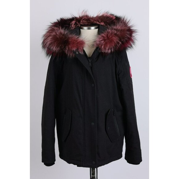 Moose Knuckles Kingscroft Parka Jacket w/ Fur Trim Hood SZ XS Black